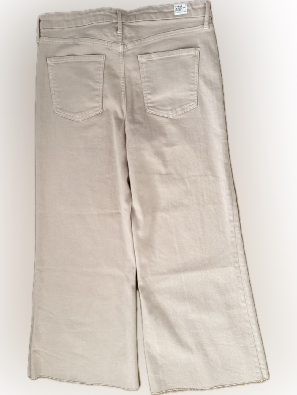 Frank & Eileen Wide-Leg Gaucho Jeans in Sand size 31 Italian dream denim - Picture 13 of 15